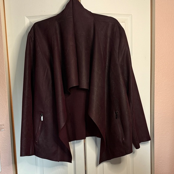 Catherine Malandrino Jackets & Blazers - Catherine Malndrino Burgundy faux leather Jacket size 2x